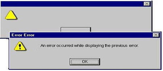 Error occurred while displaying the previous error